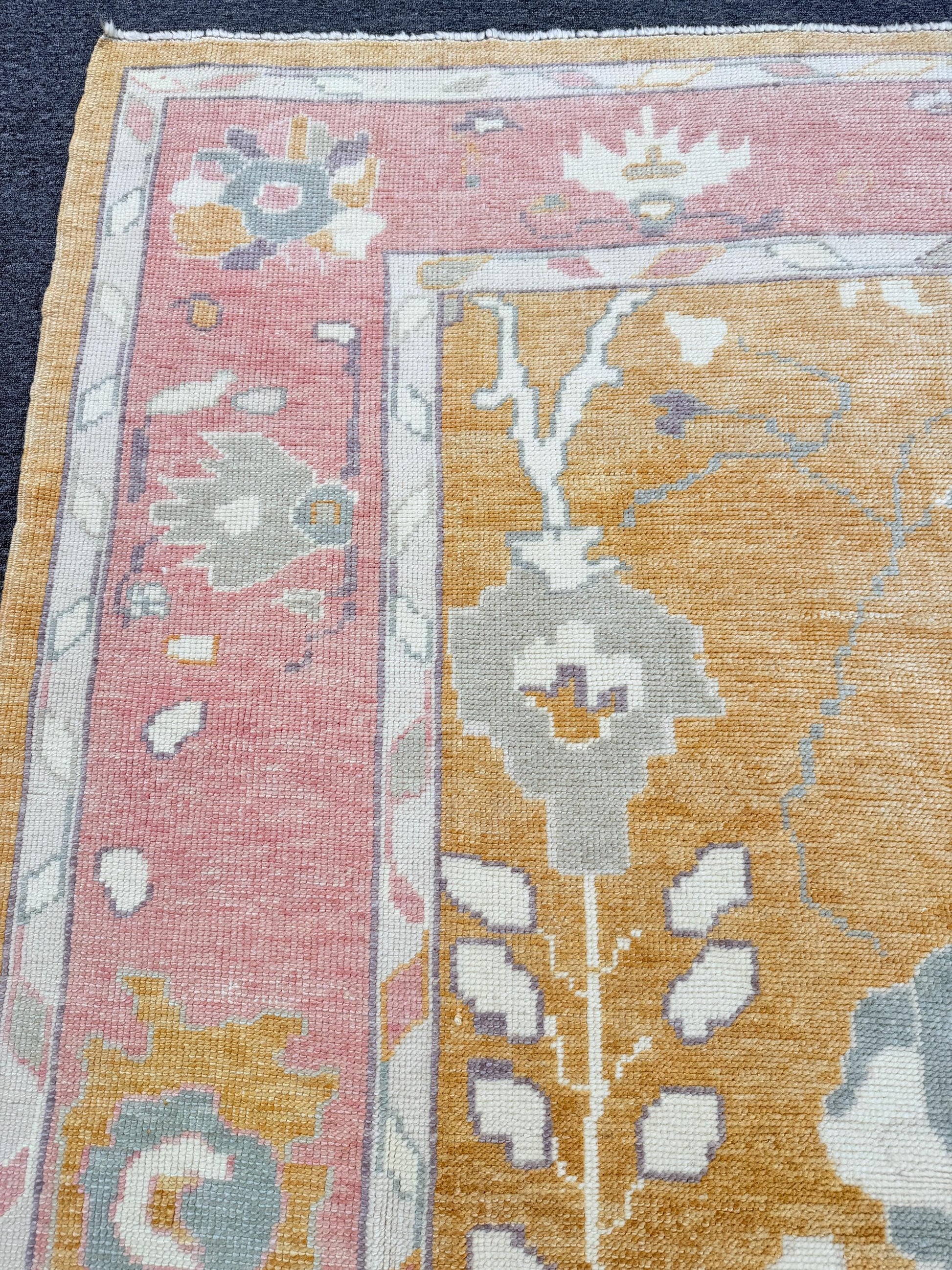 8'1"x9'7" feet Turkish Oushak Rug,Yellow Color Rug,068