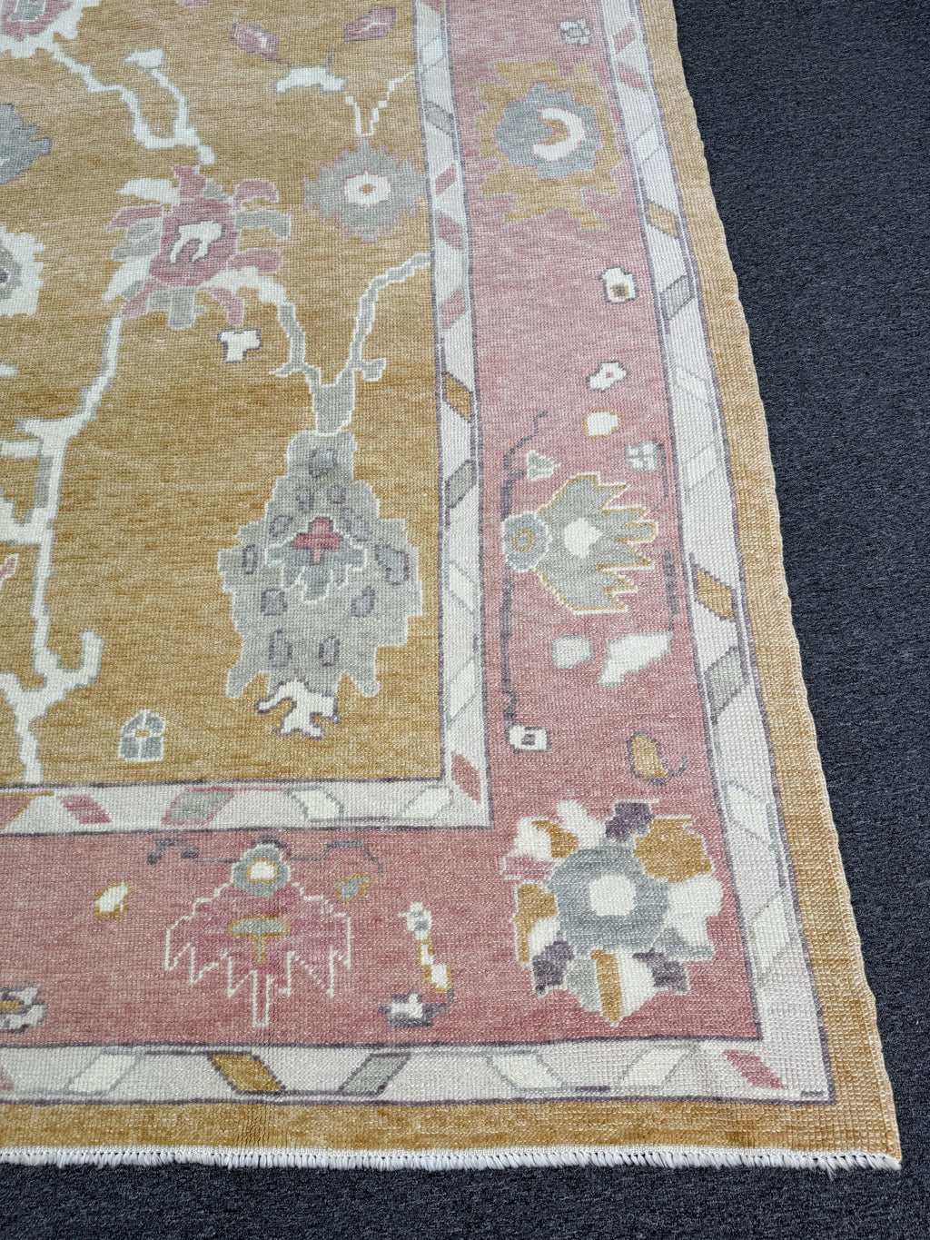 9'2"x12' feet Turkish Oushak Rug,Yellow Color Rug,070