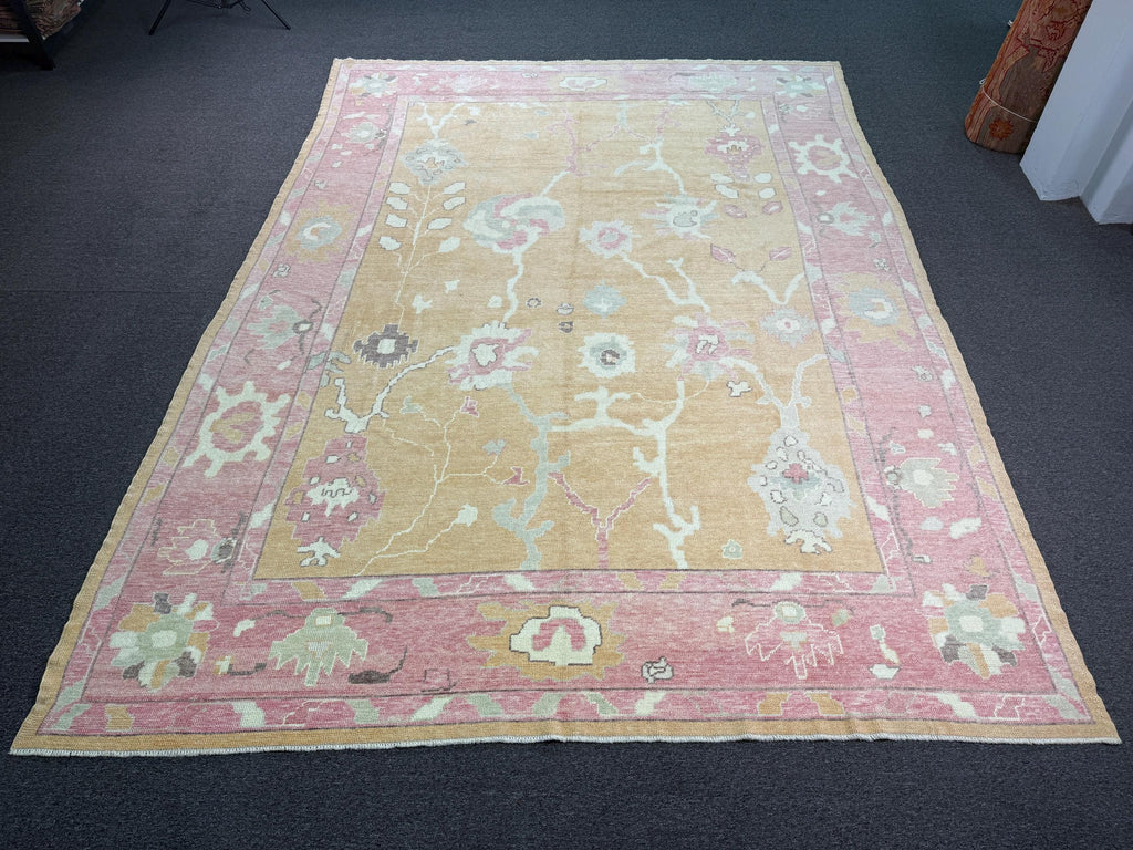 10'x13'6 feet Turkish Oushak Rug,Yellow Color Rug,076