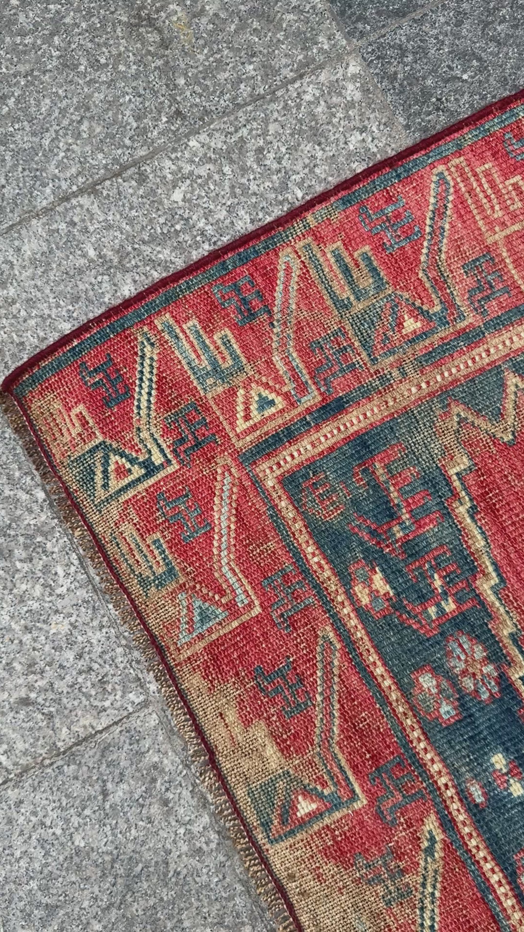 4'x 8' feet  Vintage Turkish Anatolian Rug,Brick Color Rug,201
